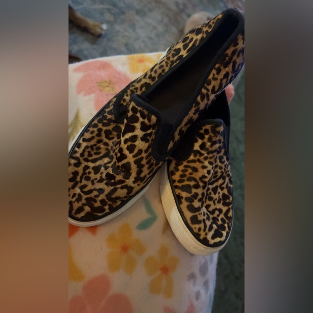 Sperry Leopard Print Slip-On Sneakers